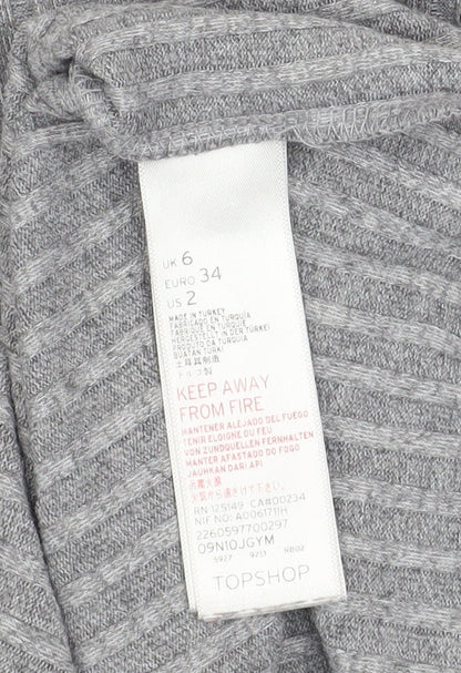 Womens UK Size 6 Topshop Grey Pullover Jumper