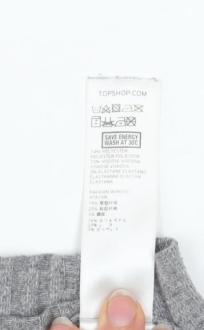 Womens UK Size 6 Topshop Grey Pullover Jumper