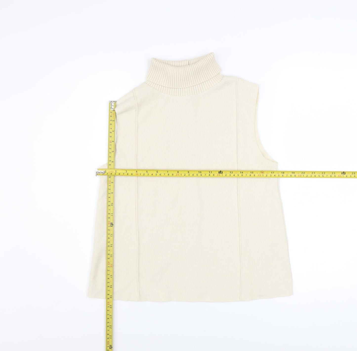 Womens UK Size S Zara Beige Vest Jumper