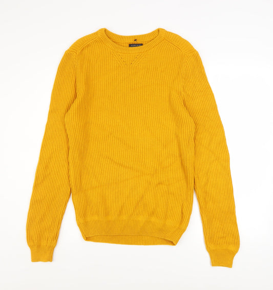 Mens UK Size M Zara Man Yellow Pullover Jumper