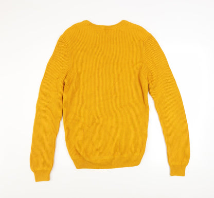 Mens UK Size M Zara Man Yellow Pullover Jumper