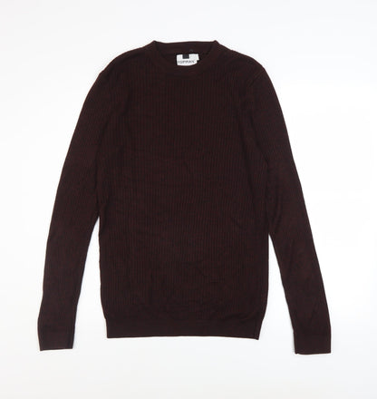 Mens UK Size XL Topman Brown Pullover Jumper