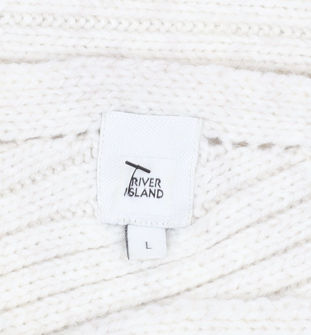 Womens UK Size L River Island Ivory Pullover Jumper