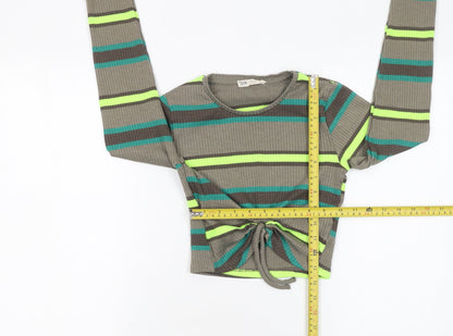 Womens UK Size S STR Green Cropped T-Shirt
