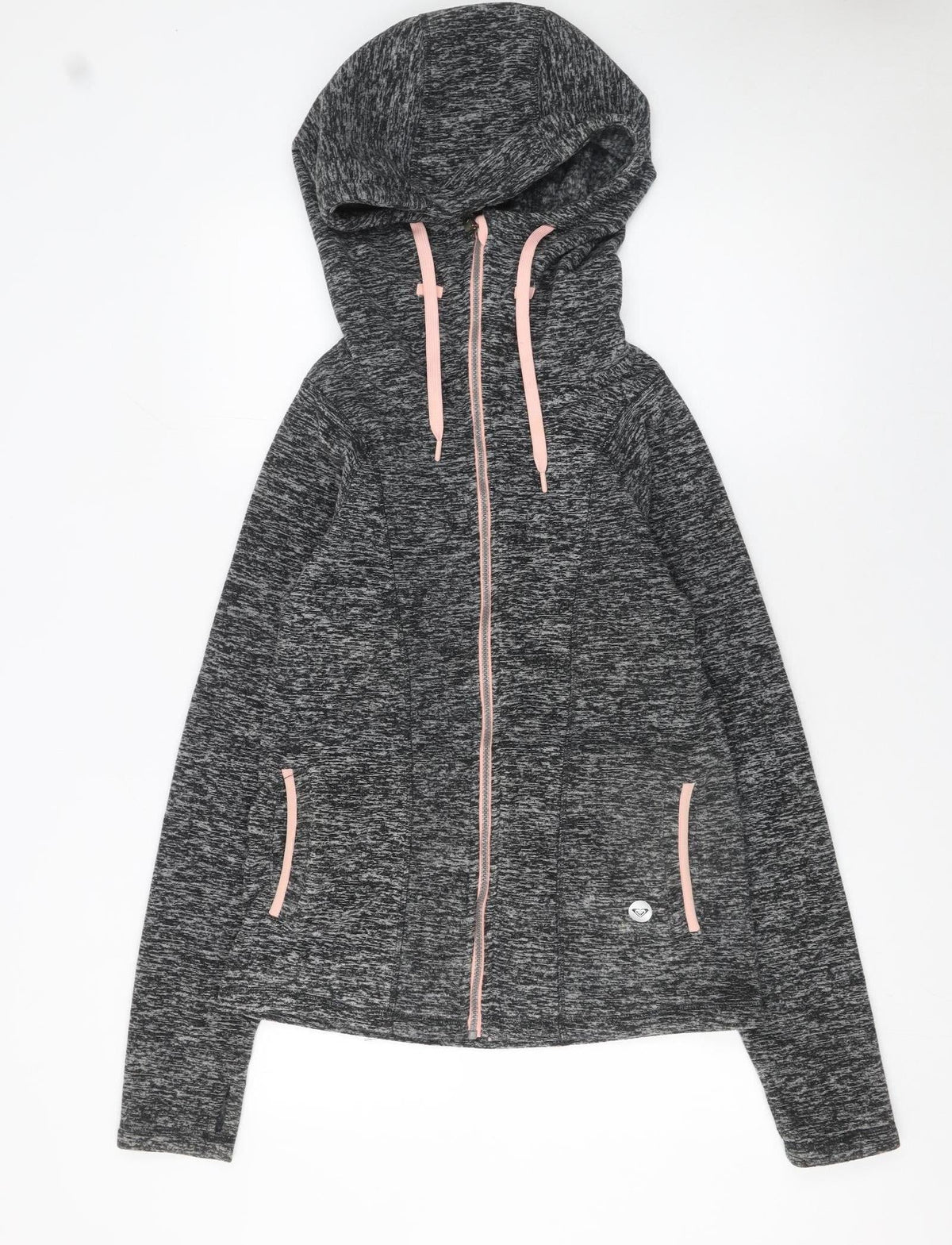 Womens UK Size S ROXY Grey Full Zip Hoodie