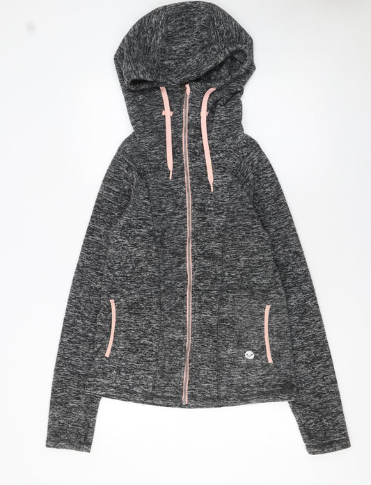 Womens UK Size S ROXY Grey Full Zip Hoodie