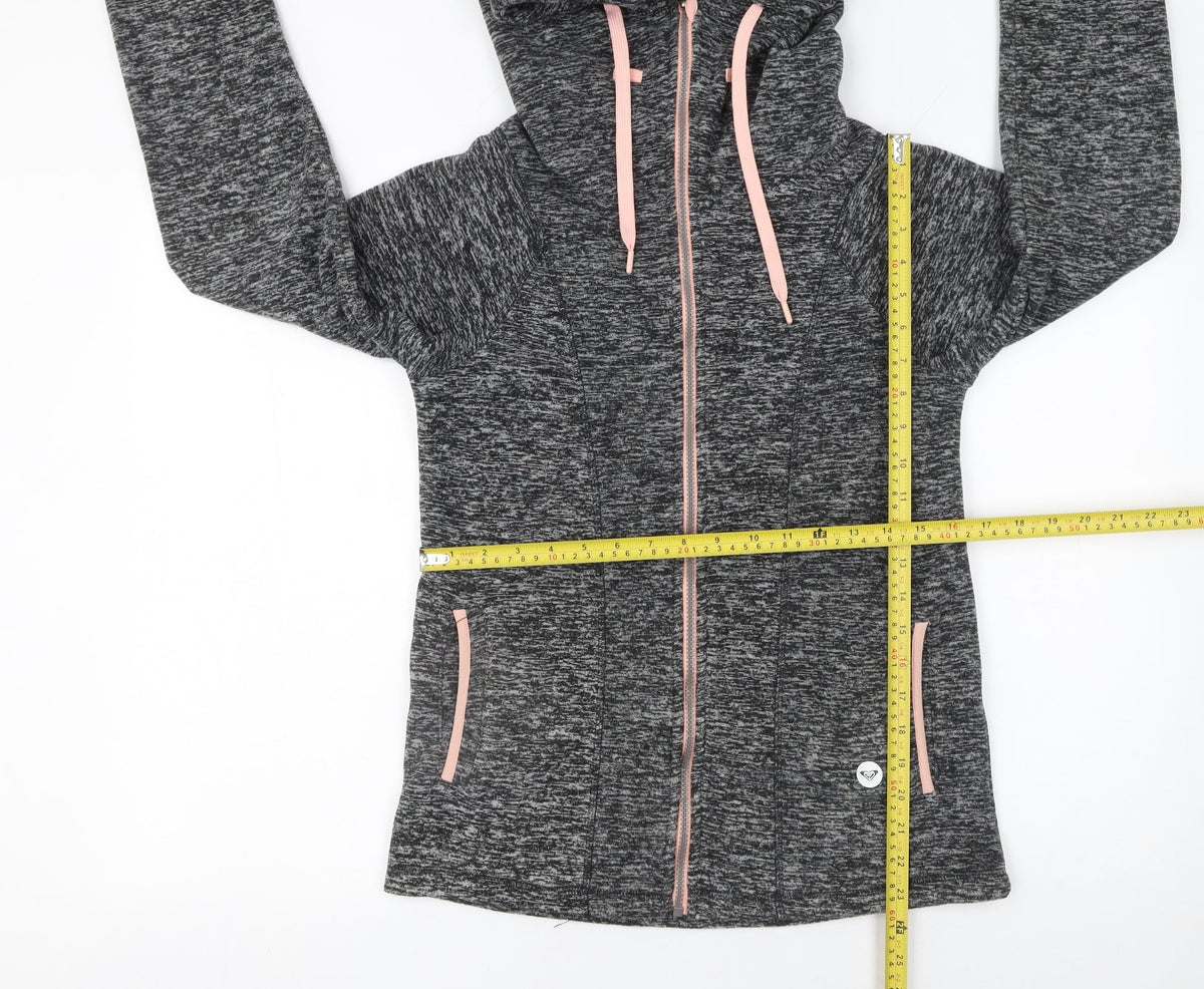Womens UK Size S ROXY Grey Full Zip Hoodie