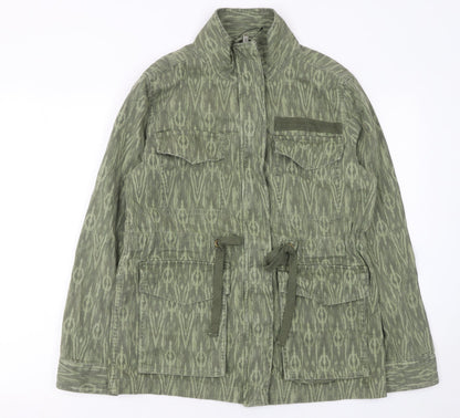Marks and Spencer Women's Green Embroidered Military Jacket Size 6