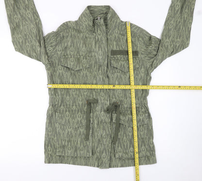 Marks and Spencer Women's Green Embroidered Military Jacket Size 6