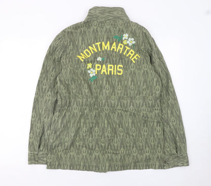 Marks and Spencer Women's Green Embroidered Military Jacket Size 6