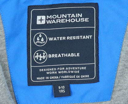 Boys UK Size 9-10 Years Mountain Warehouse Blue Rain Coat
