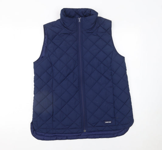 Mens UK Size M Lands' End Blue Quilted Coat