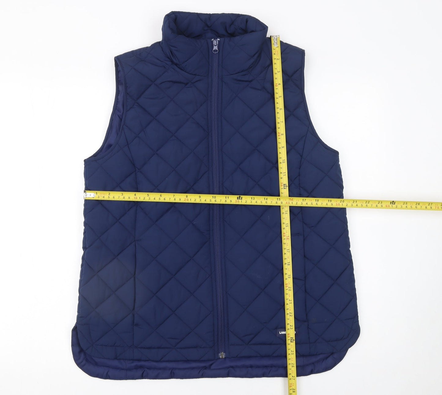 Mens UK Size M Lands' End Blue Quilted Coat