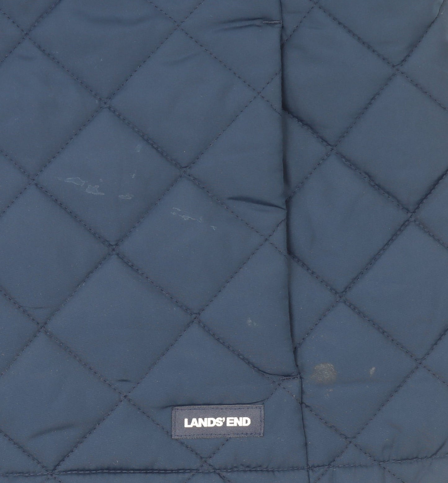 Mens UK Size M Lands' End Blue Quilted Coat