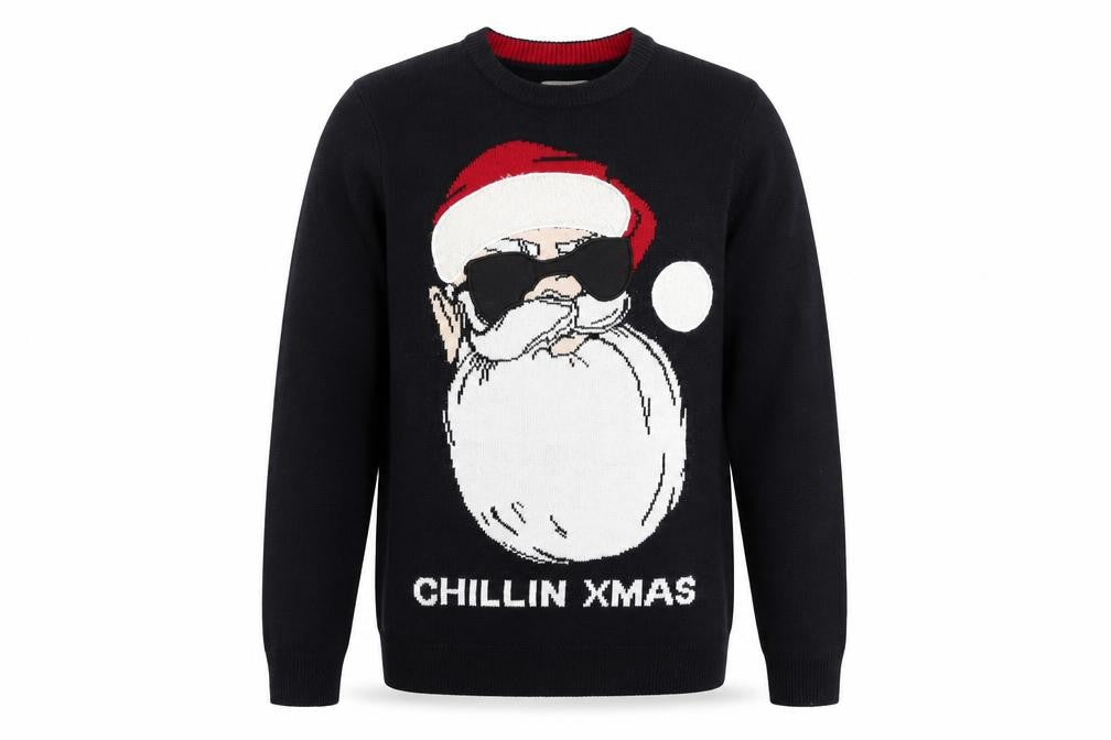C&A Men's Black Christmas Santa Pullover Jumper L