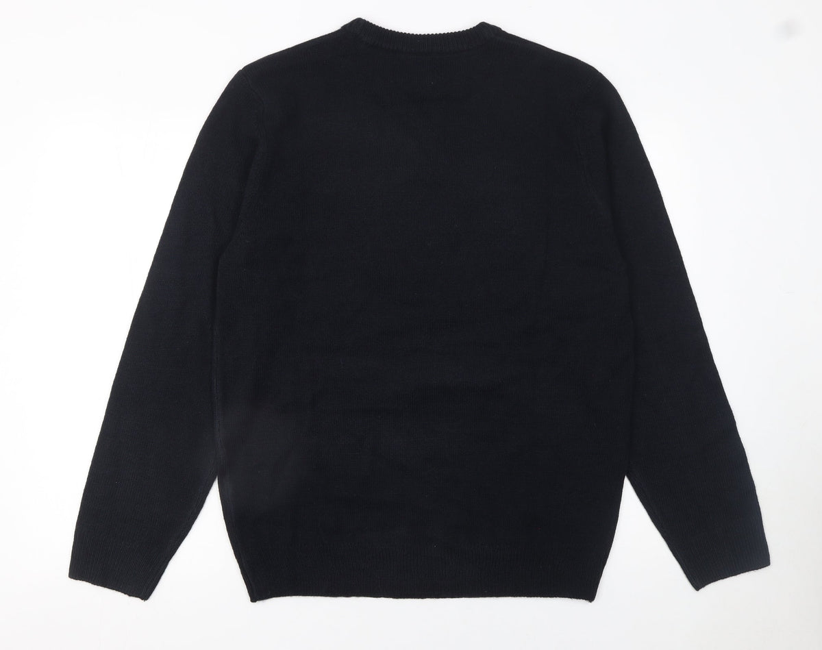 C&A Men's Black Christmas Santa Pullover Jumper L