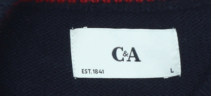 C&A Men's Black Christmas Santa Pullover Jumper L