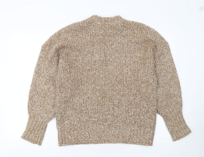 Topshop Women Beige Knit Pullover Jumper UK S Long Sleeve