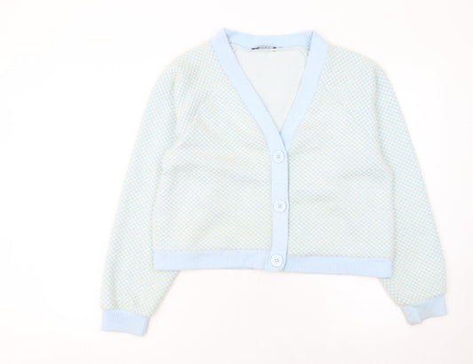 Womens UK Size M Zara Blue Cardigan Jumper