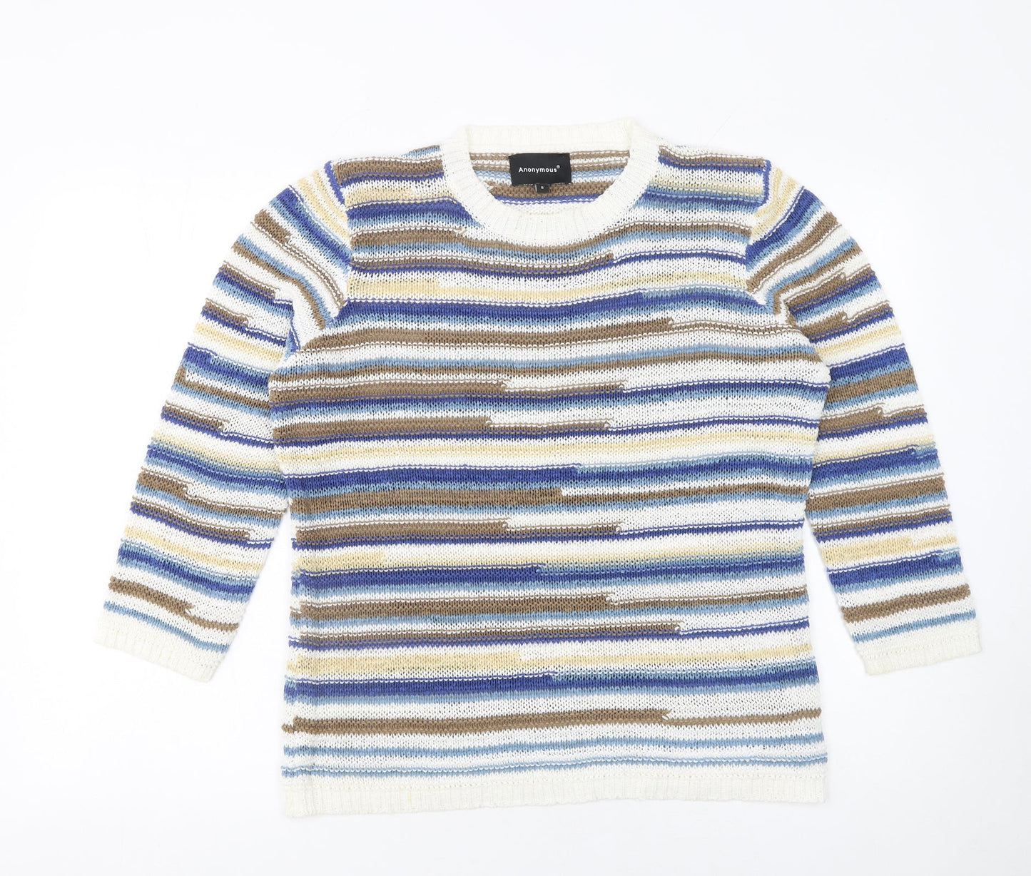 Womens UK Size S Anonymous Multicoloured Pullover Jumper