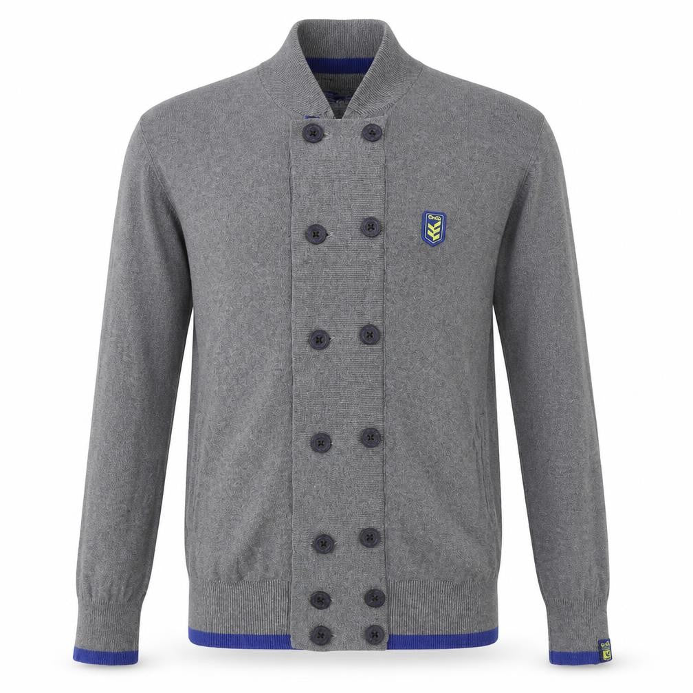 Mens UK Size L Gio Goi Grey Cardigan Jumper