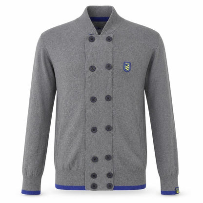 Mens UK Size L Gio Goi Grey Cardigan Jumper