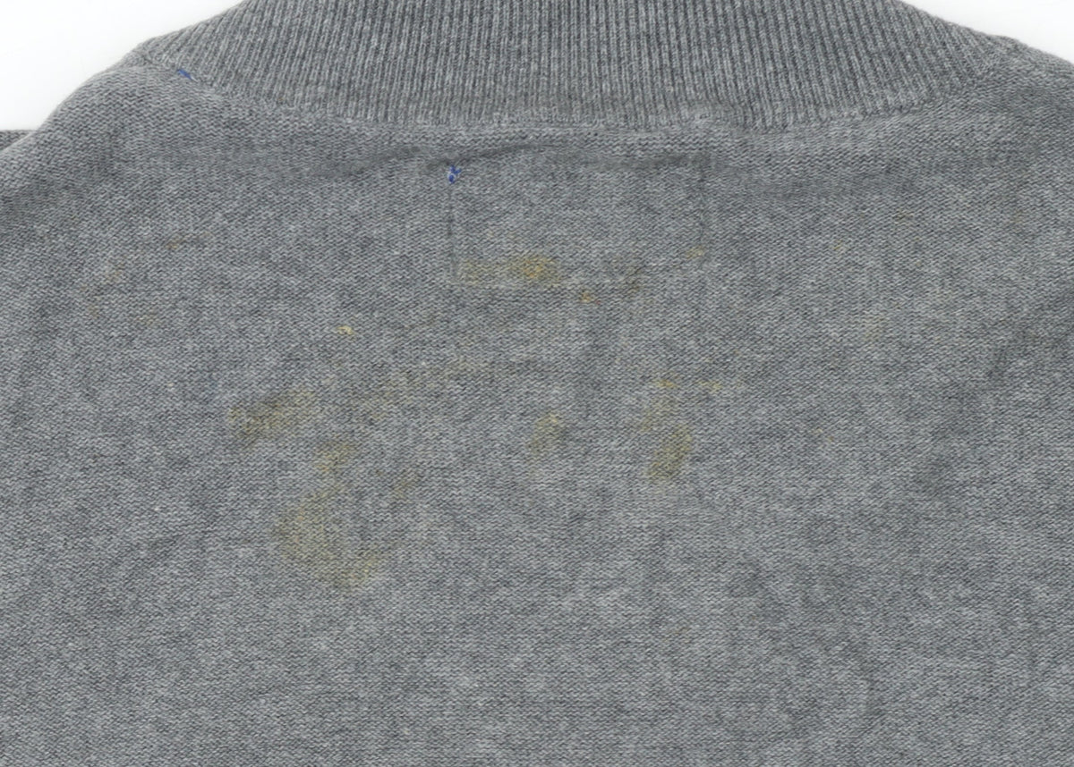 Mens UK Size L Gio Goi Grey Cardigan Jumper