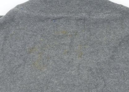 Mens UK Size L Gio Goi Grey Cardigan Jumper