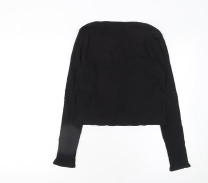 Womens UK Size L Monki Black Cropped T-Shirt