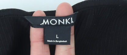 Womens UK Size L Monki Black Cropped T-Shirt