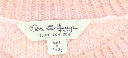 Womens UK Size 8 Miss Selfridge Pink Pullover Jumper