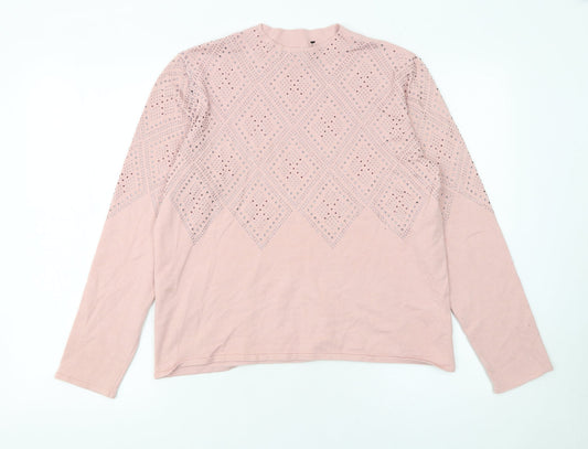 Womens UK Size 14 Roman Pink Pullover Jumper