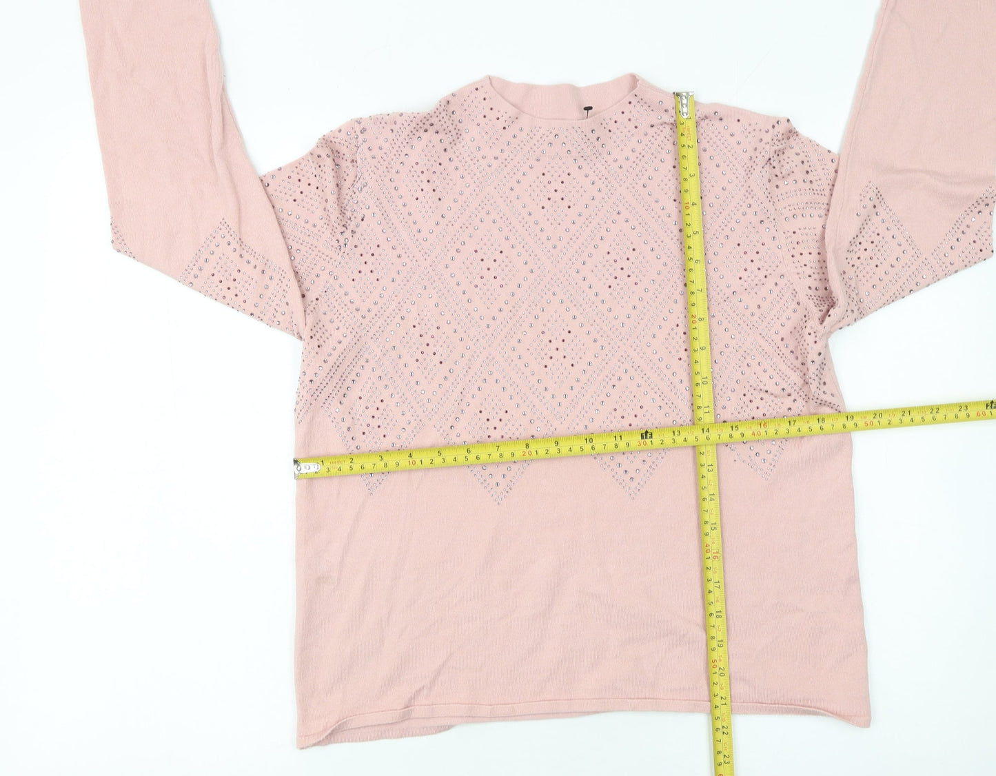 Womens UK Size 14 Roman Pink Pullover Jumper
