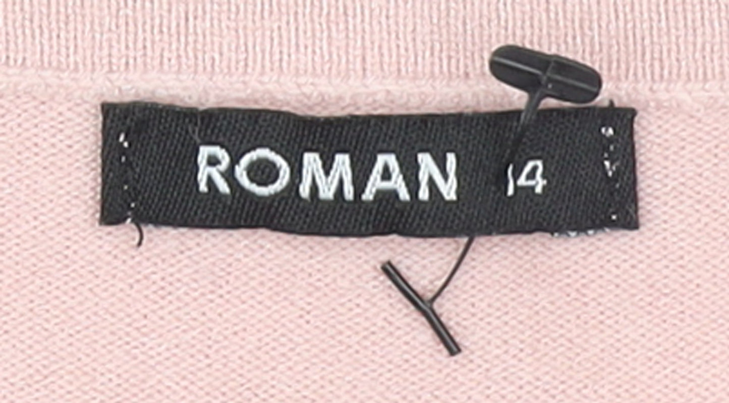 Womens UK Size 14 Roman Pink Pullover Jumper