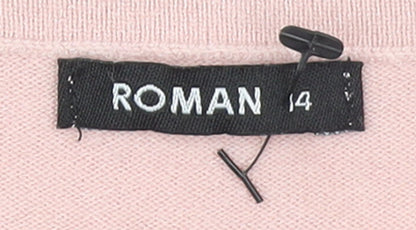 Womens UK Size 14 Roman Pink Pullover Jumper