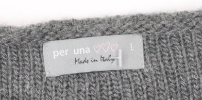 Womens UK Size L Marks and Spencer Grey Cardigan Jumper