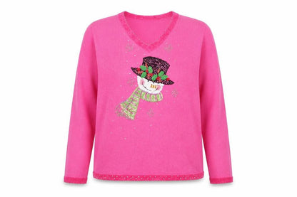 Womens UK Size S The Quacker Factory Pink Pullover Jumper