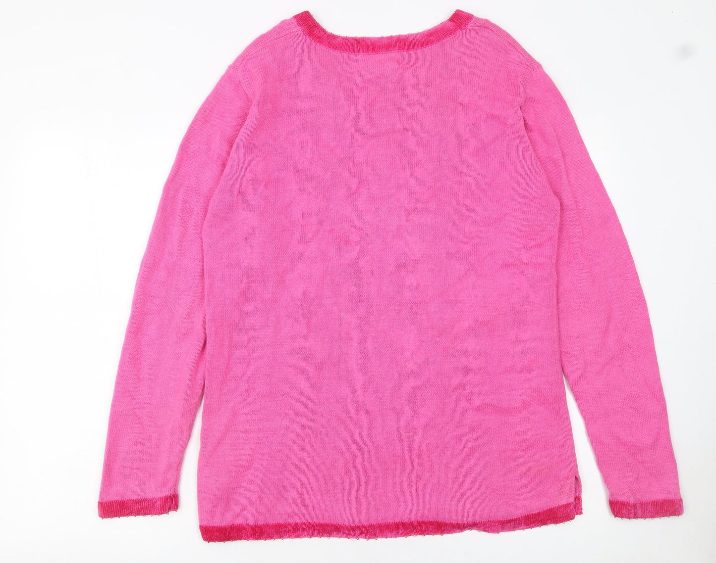 Womens UK Size S The Quacker Factory Pink Pullover Jumper