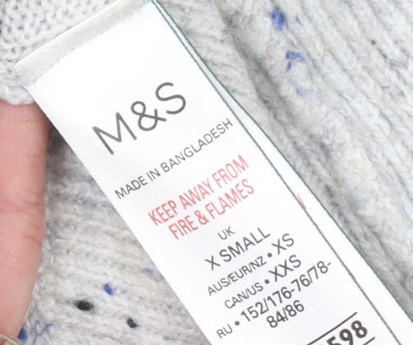 Womens UK Size XS Marks and Spencer Grey Pullover Jumper