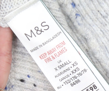 Womens UK Size XS Marks and Spencer Grey Pullover Jumper