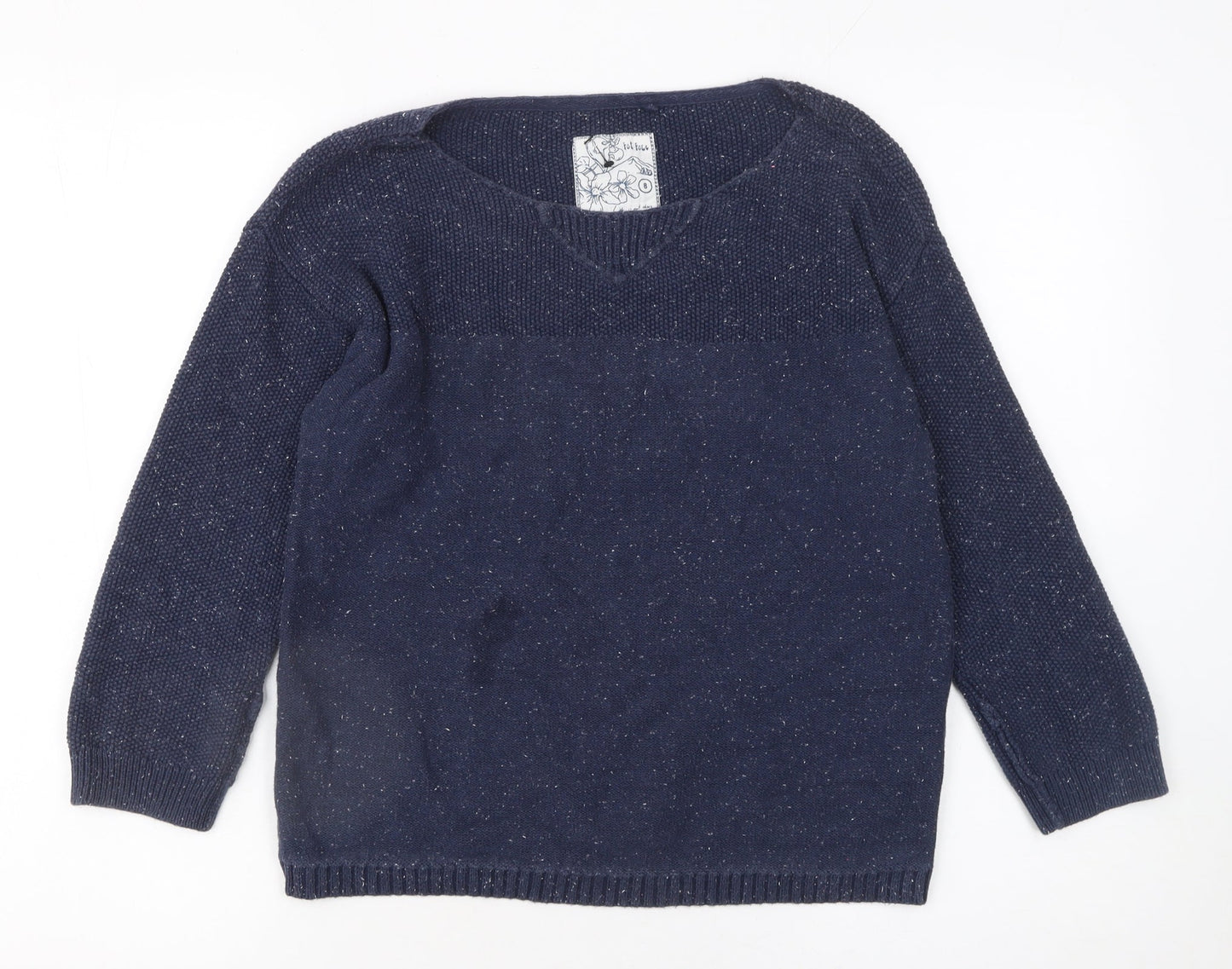 Womens UK Size 8 Fat Face Blue Pullover Jumper