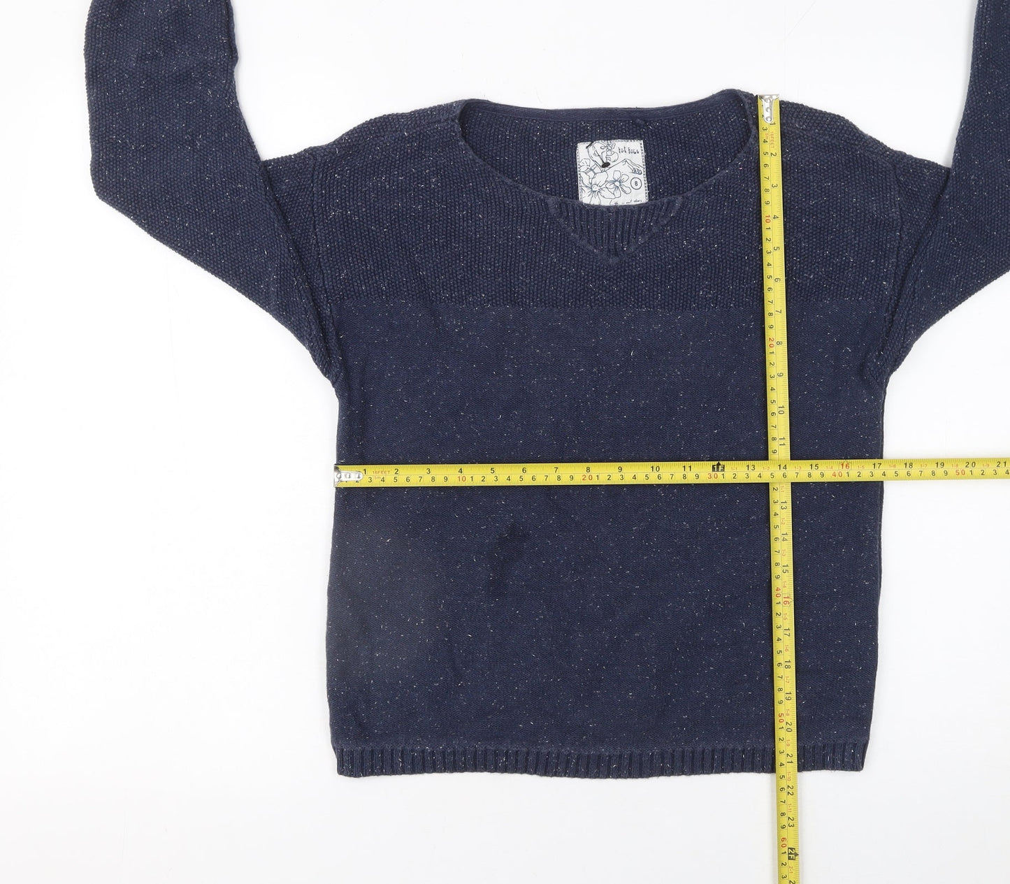 Womens UK Size 8 Fat Face Blue Pullover Jumper