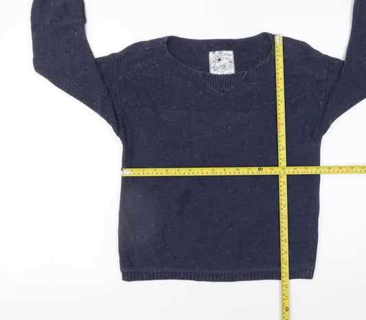 Womens UK Size 8 Fat Face Blue Pullover Jumper