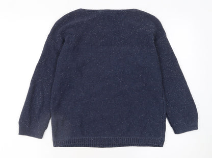 Womens UK Size 8 Fat Face Blue Pullover Jumper