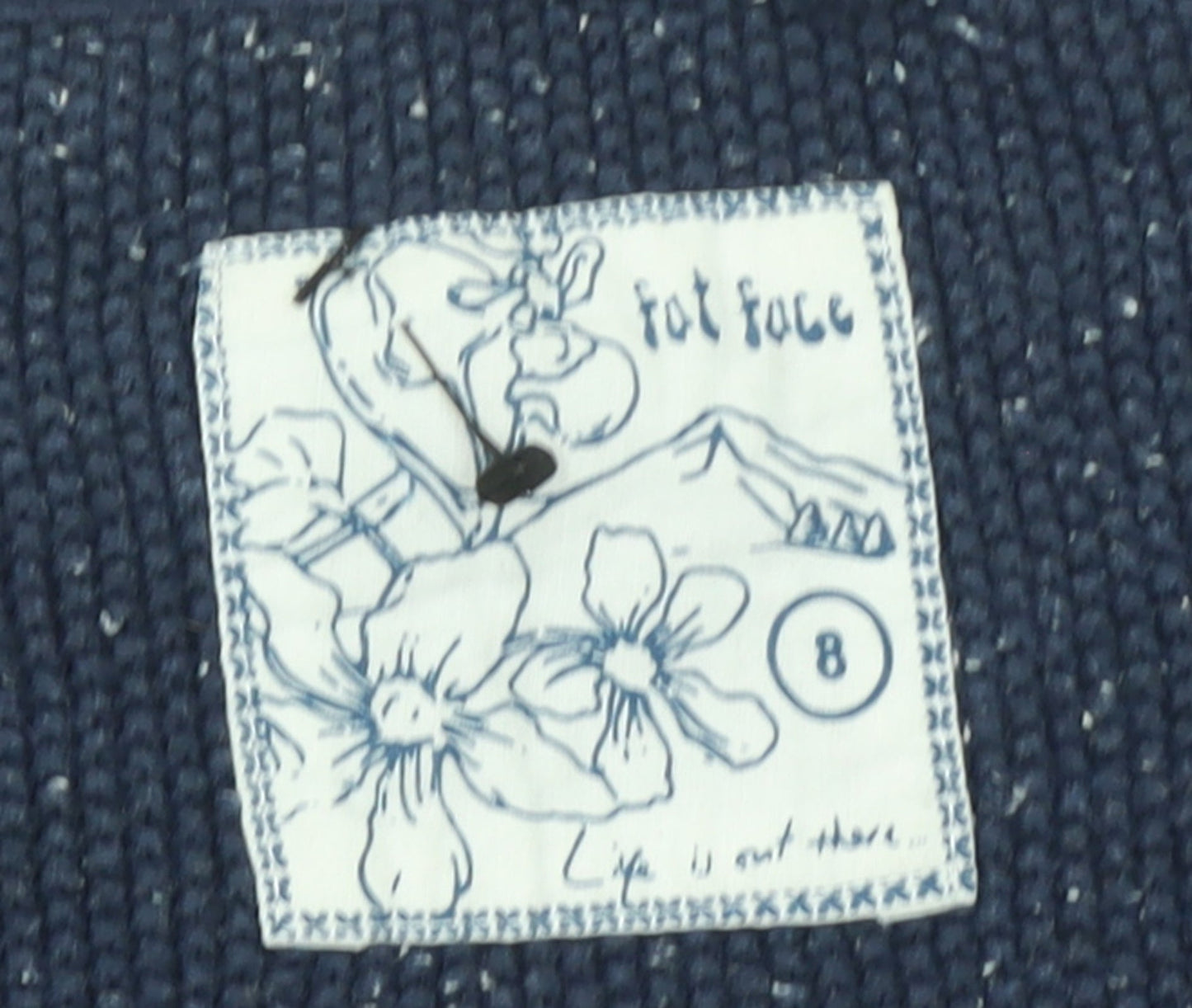 Womens UK Size 8 Fat Face Blue Pullover Jumper