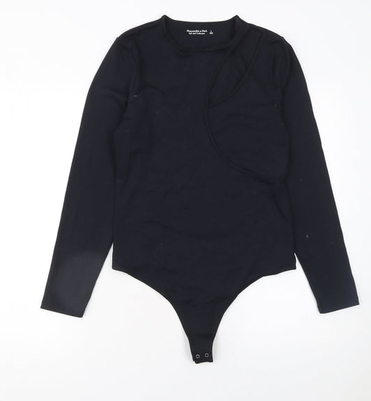 Womens UK Size L Abercrombie & Fitch One-Piece Black Bodysuit