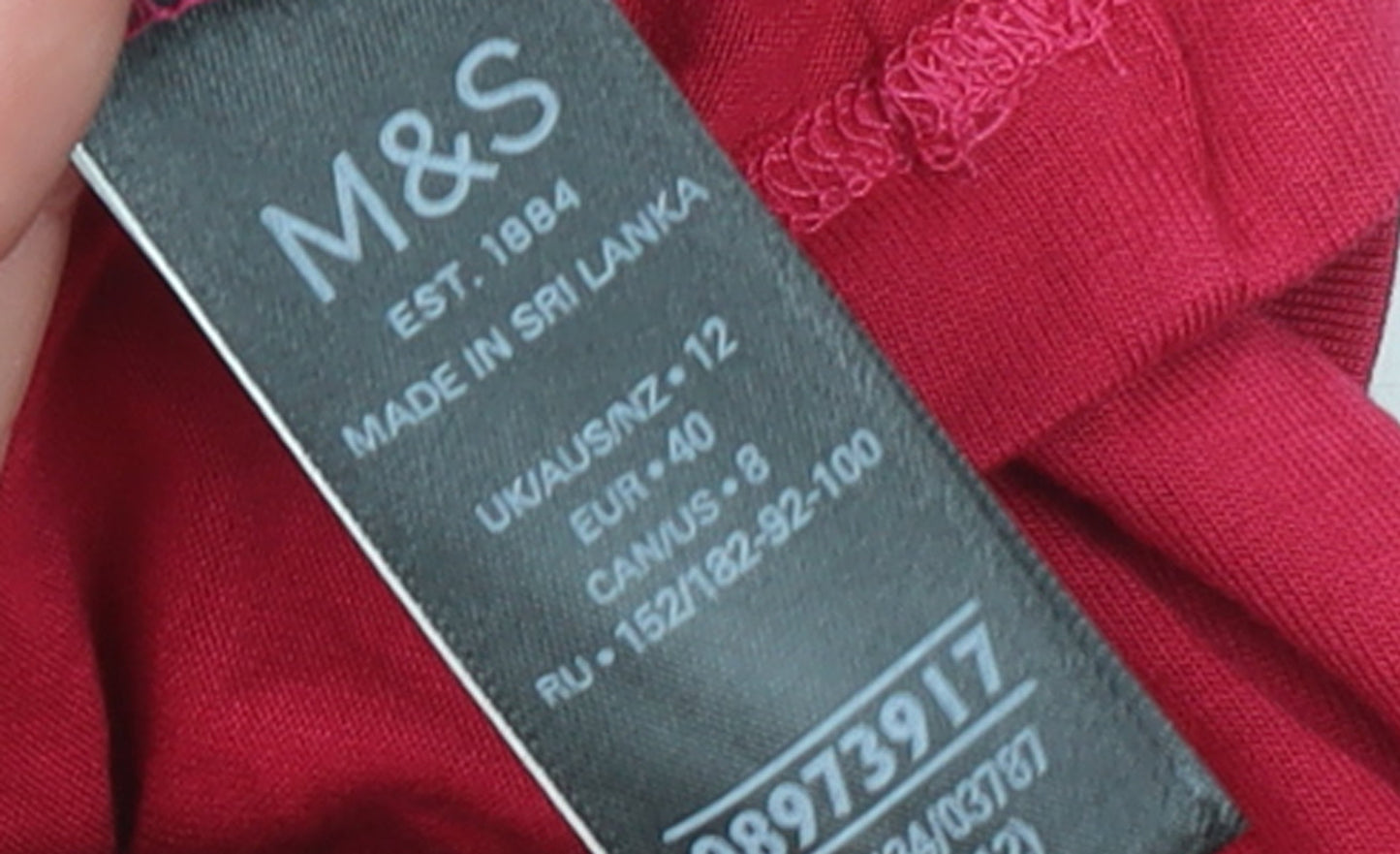 Womens UK Size 12 Marks and Spencer Red Basic Blouse