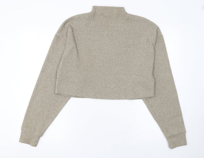 Womens UK Size 12 Bershka Beige Pullover Jumper