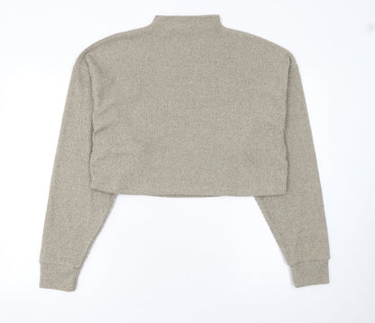 Womens UK Size 12 Bershka Beige Pullover Jumper