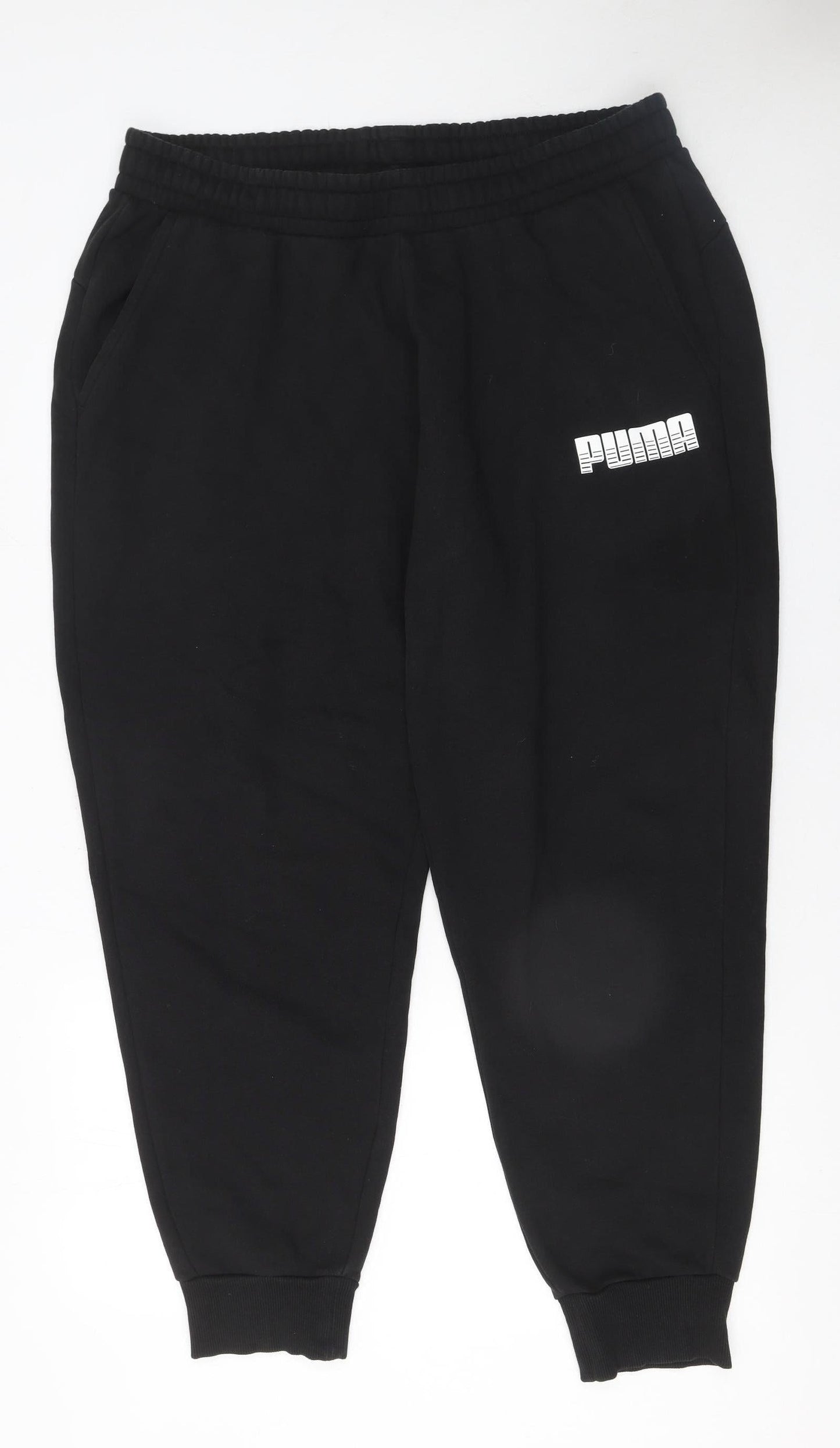 Mens UK Size XL PUMA Regular Fit Jogger Black Trousers